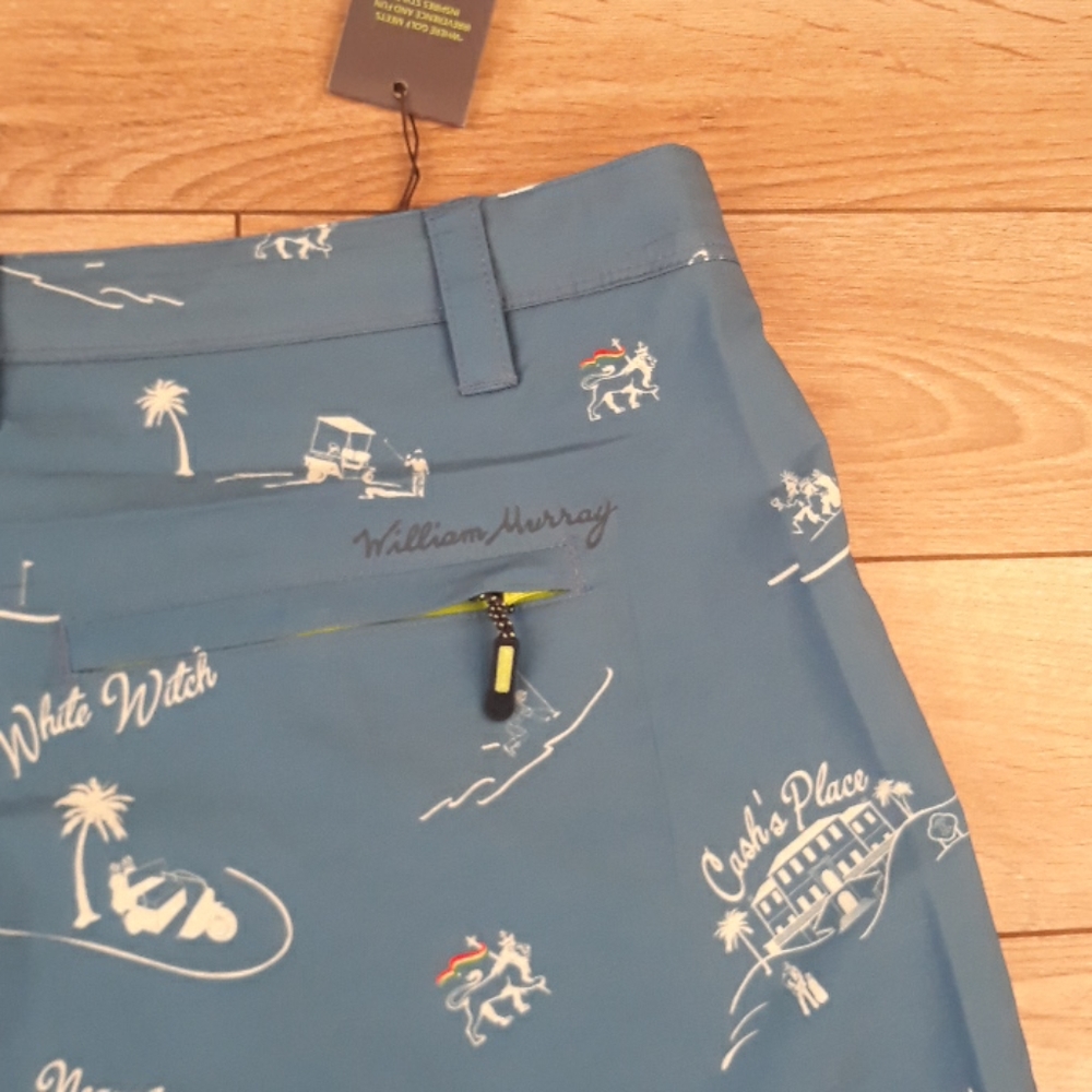 WILLIAM MURRAY Golf Water Hazard Dark Blue Jamaica Courses Sz 40 Shorts NEW - Picture 9 of 9